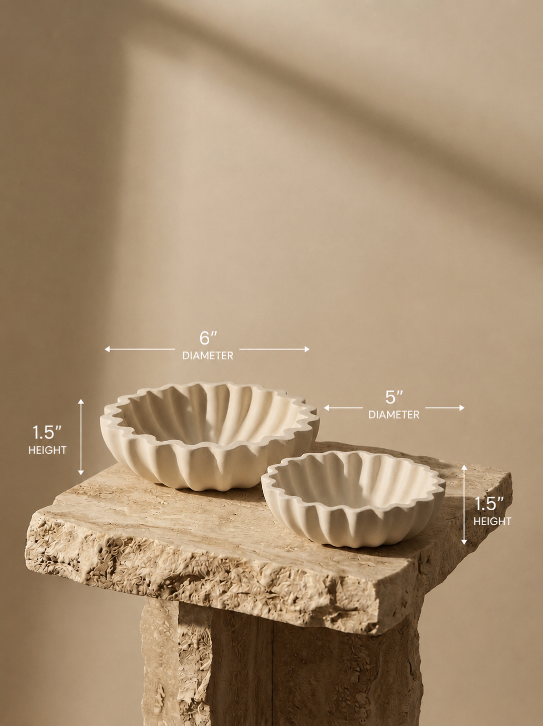 Shell Bowls measurements